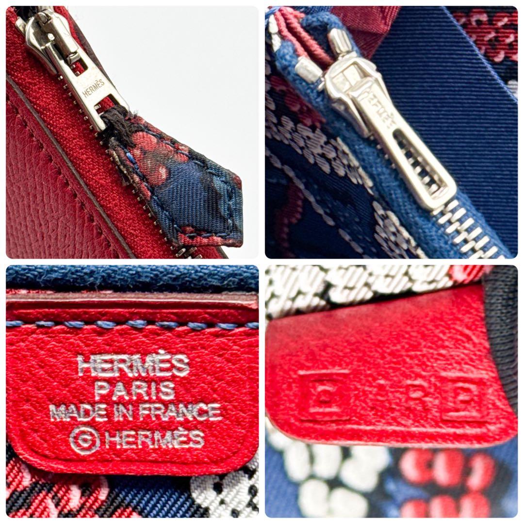 エルメス アザップ シルクイン ロング 財布 赤 アザップ ジップ ジッピー