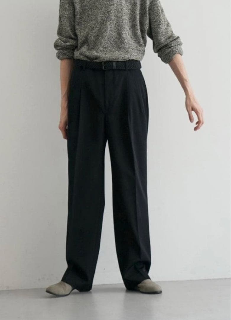 オーラリー MAX GABARDINE TWO-TUCK SLACKS AW