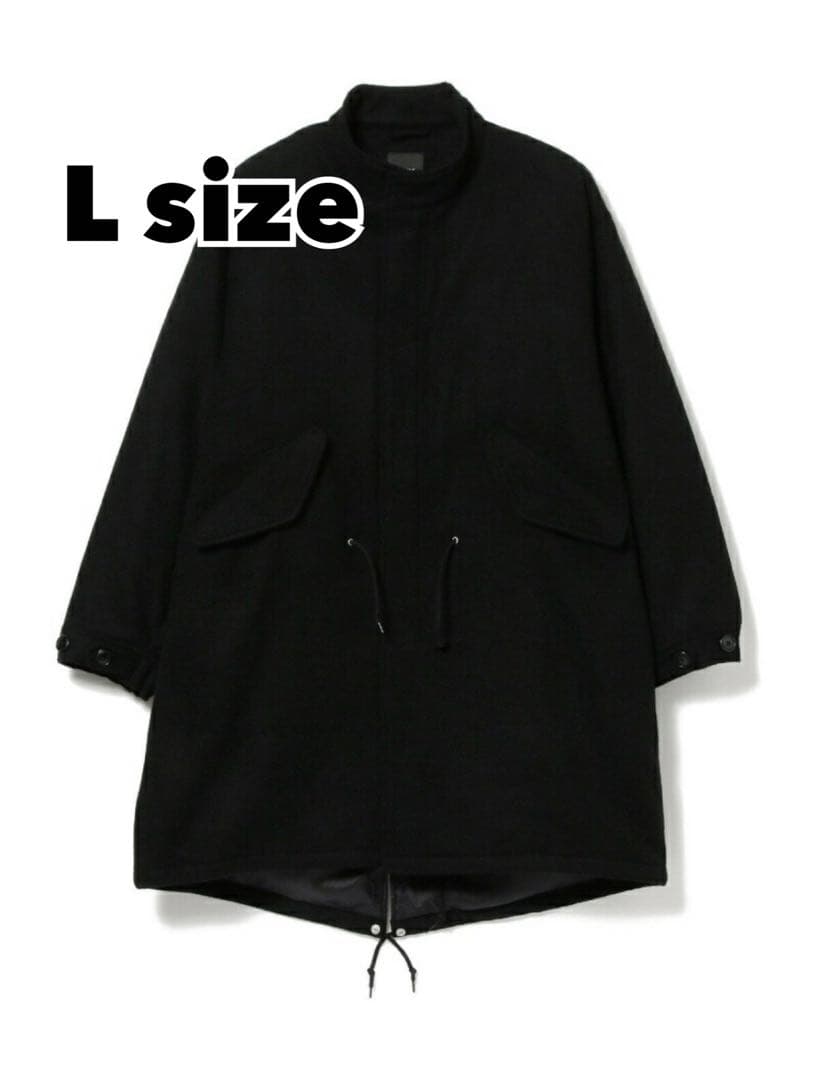 BEAMS / 中綿 ウール モッズ コート/Lサイズ/黒