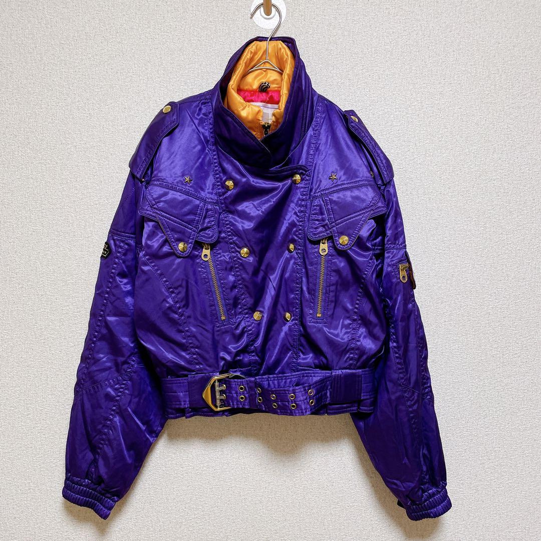 エレッセ ＊ スキーウェア 昭和レトロ ヴィンテージ 一点物 上下セット 紫