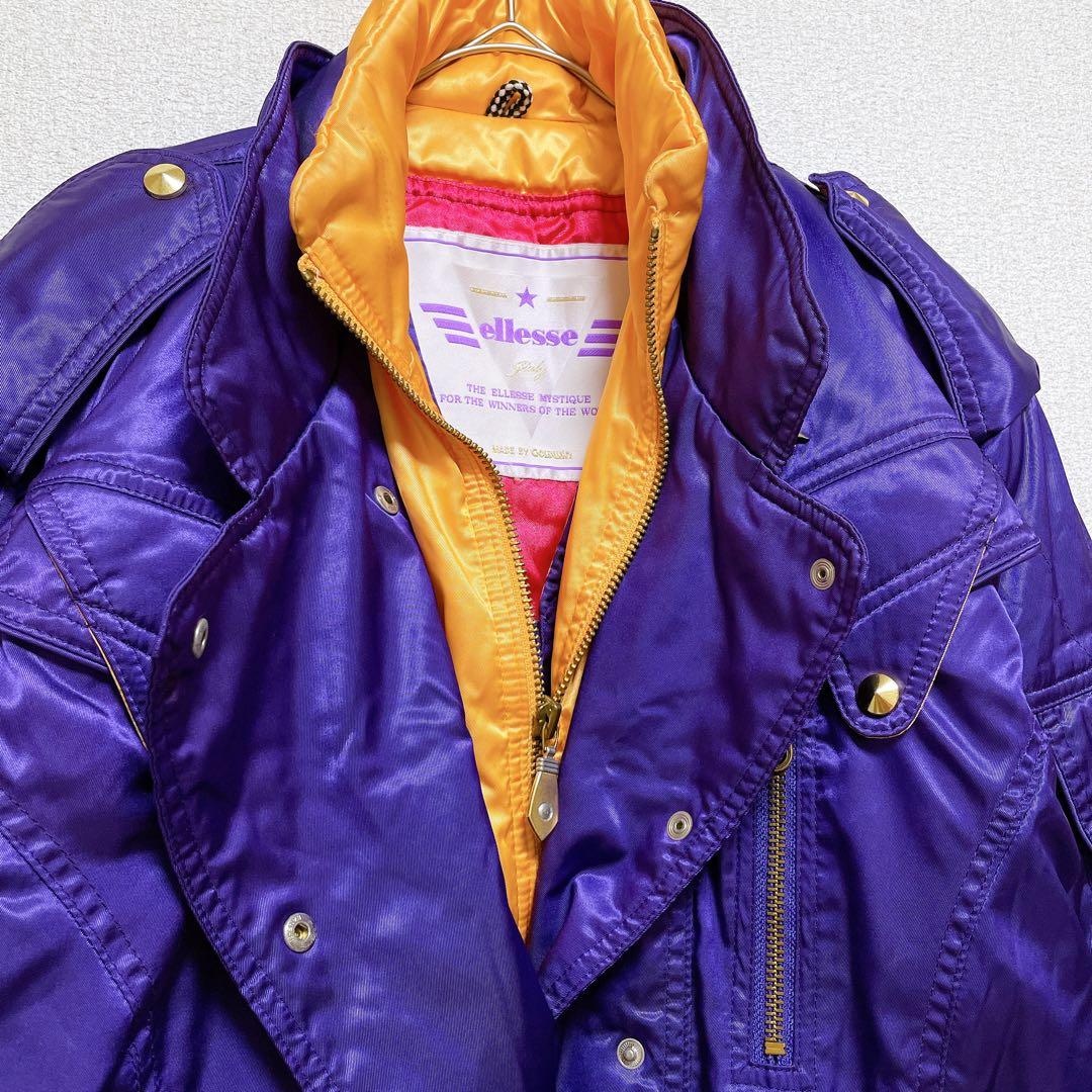 エレッセ ＊ スキーウェア 昭和レトロ ヴィンテージ 一点物 上下セット 紫