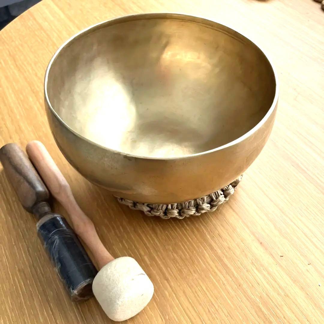 ４月２０日頃迄1.新品　7メタル　美品ゴールドシンギングボウル　シャキア氏工房
