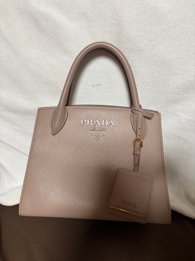 PRADA プラダ　サフィアーノ　モノクローム　 ハンドバッグ