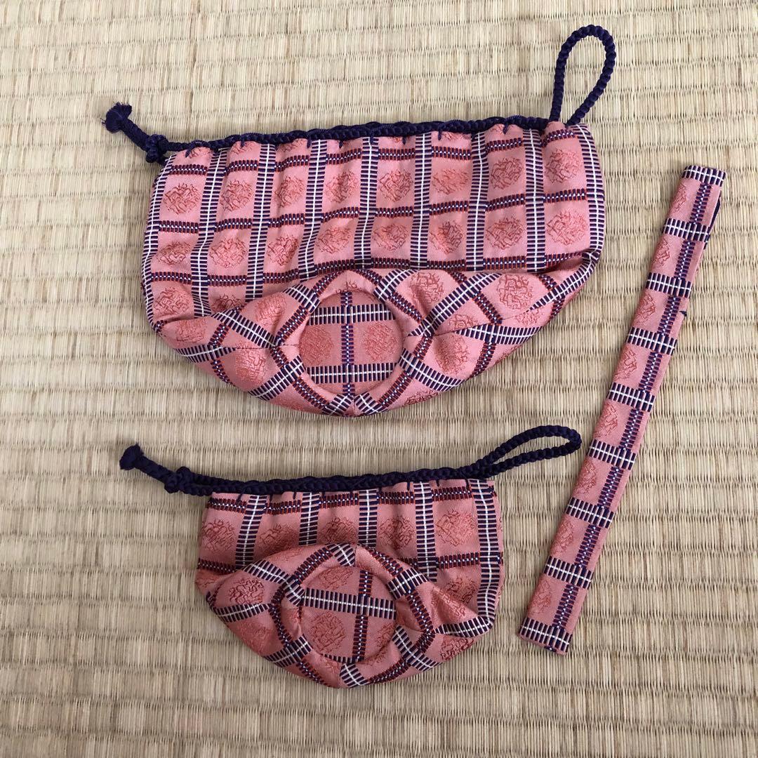 茶箱用仕服　三つ組　雨龍間道