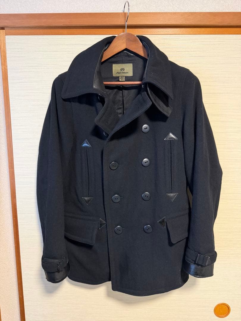 ＝週末限定価格！＝ナイジェルケーボン　メルトンピーコート　サイズ46 ブラック