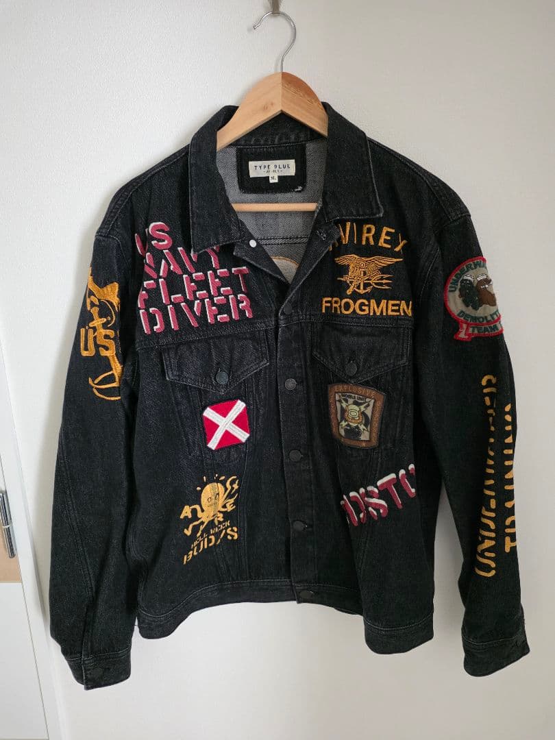 TYPE BLUE ブラックデニムジャケット XL