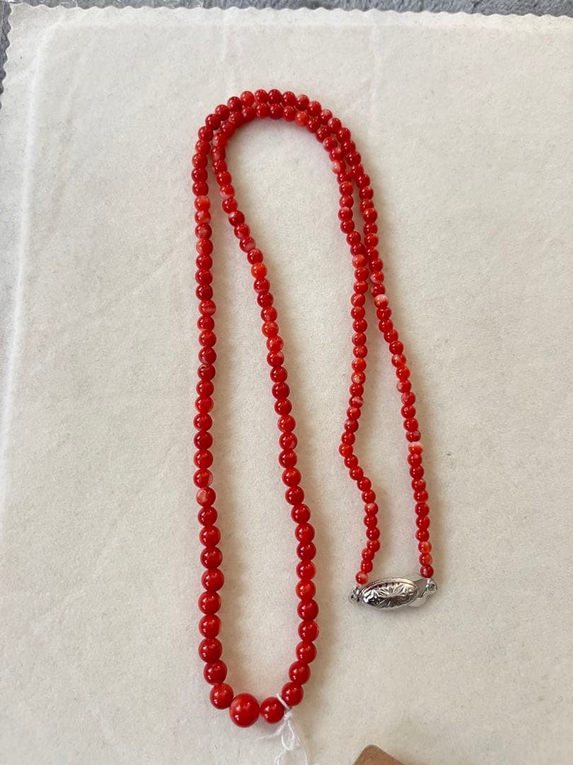 珊瑚サンゴネックレス6.9mm、重约16g