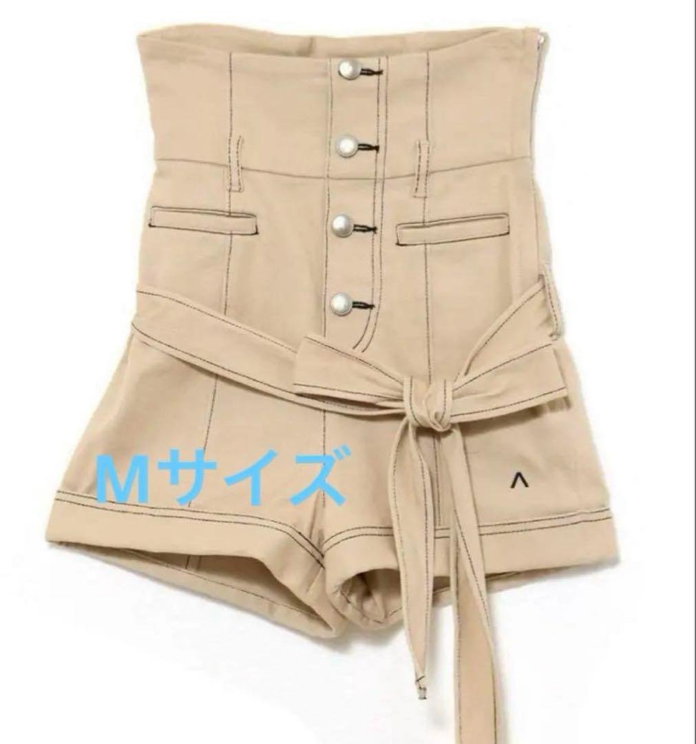 パンツ andmary Highwaist ribbon pants beige M