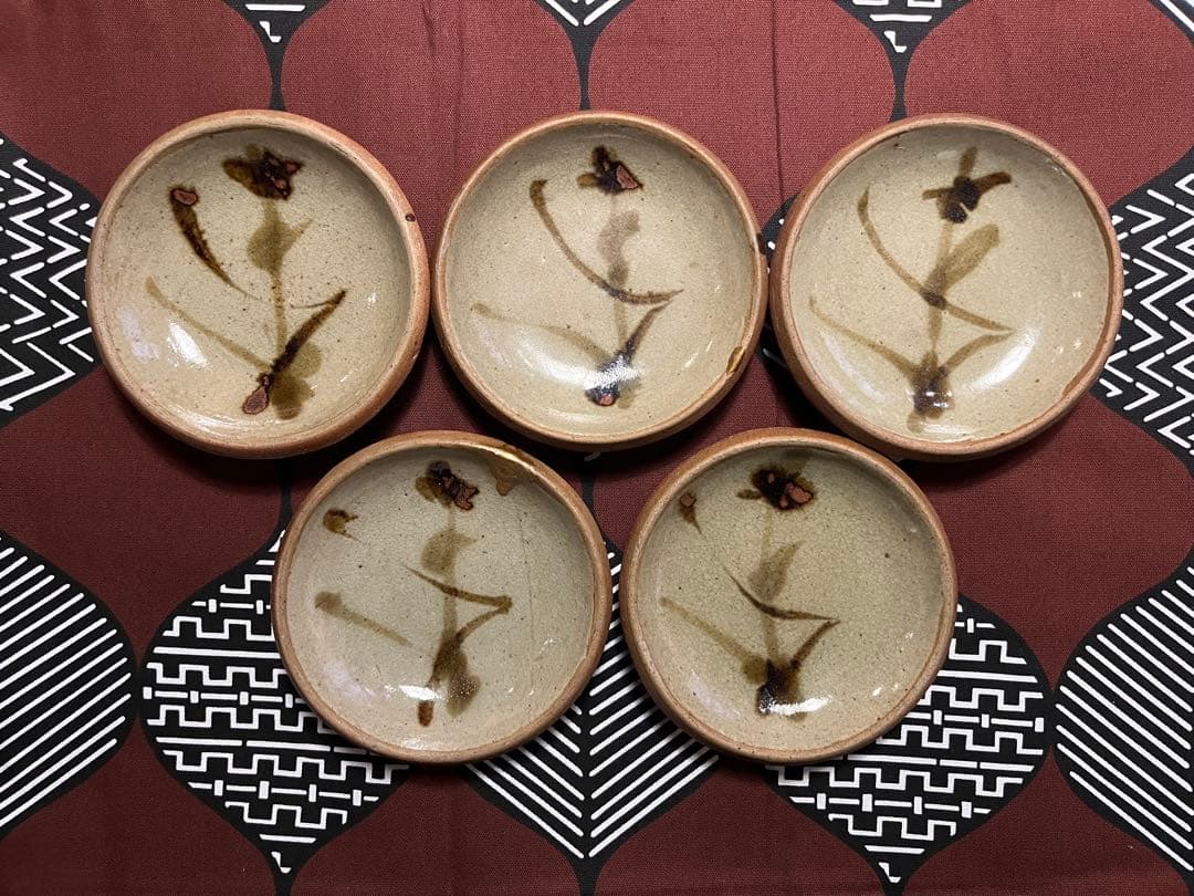 民藝/濱田庄司/黍絵饅頭皿/5点セット/