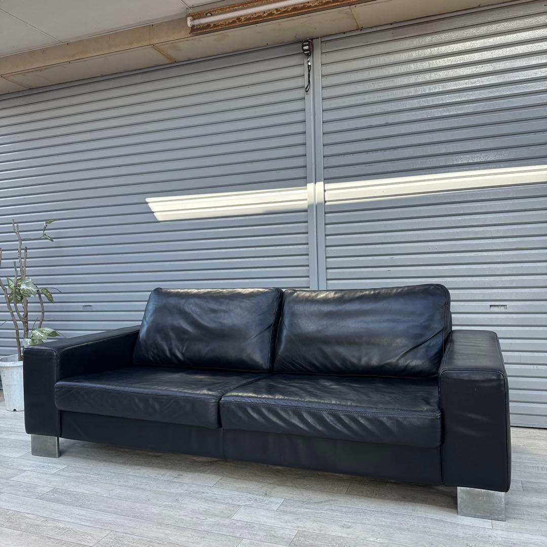 ボーコンセプト I.D.V.2 北欧モダン ブラック本革ソファ