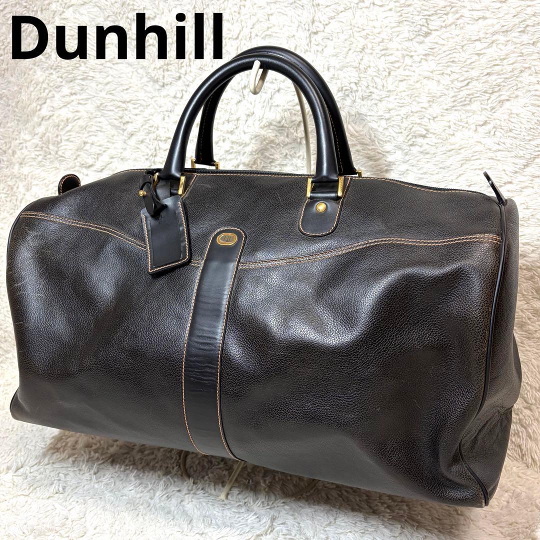 良品✨ダンヒル ボストンバッグ レザー ゴールド金具 大容量　ブラック