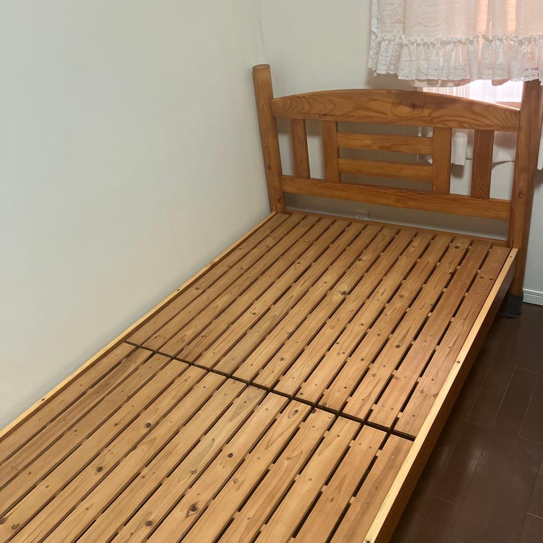 【送料込み匿名発送】【組み立て簡単】木製シングルベッドフレーム