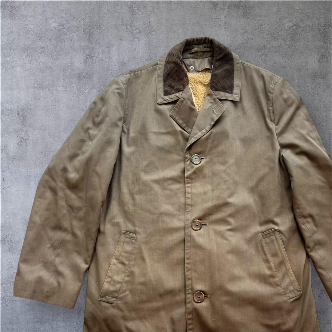 GRENFELL 英国製 ボアライナー付ハンティングコートコーデュロイ襟%466