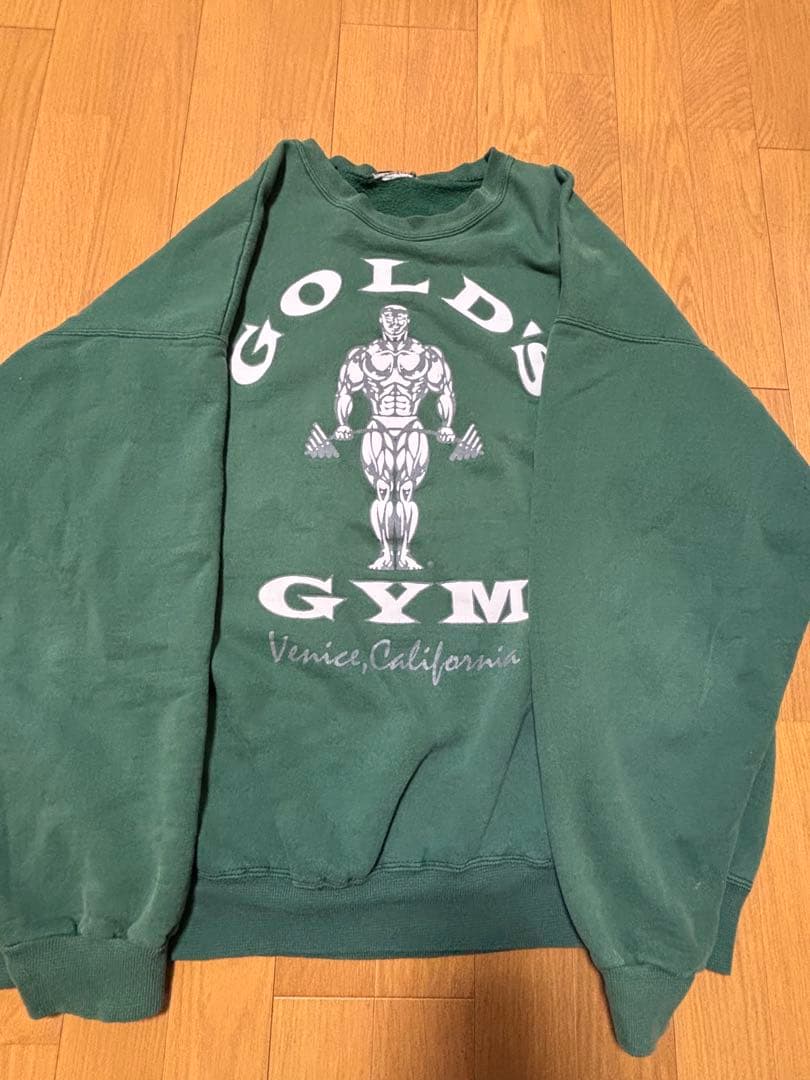 GOLD'S GYM グリーンスウェットトレーナー　古着　80s 90s