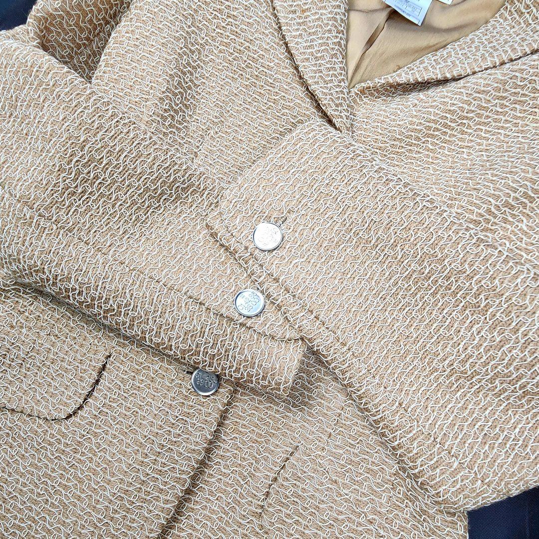 極美品✨CHANEL 98P ジャケット 刺繍 銀ボタン 38 ベージュ