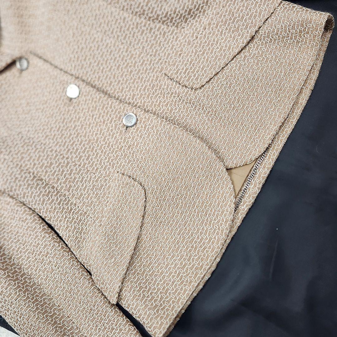 極美品✨CHANEL 98P ジャケット 刺繍 銀ボタン 38 ベージュ