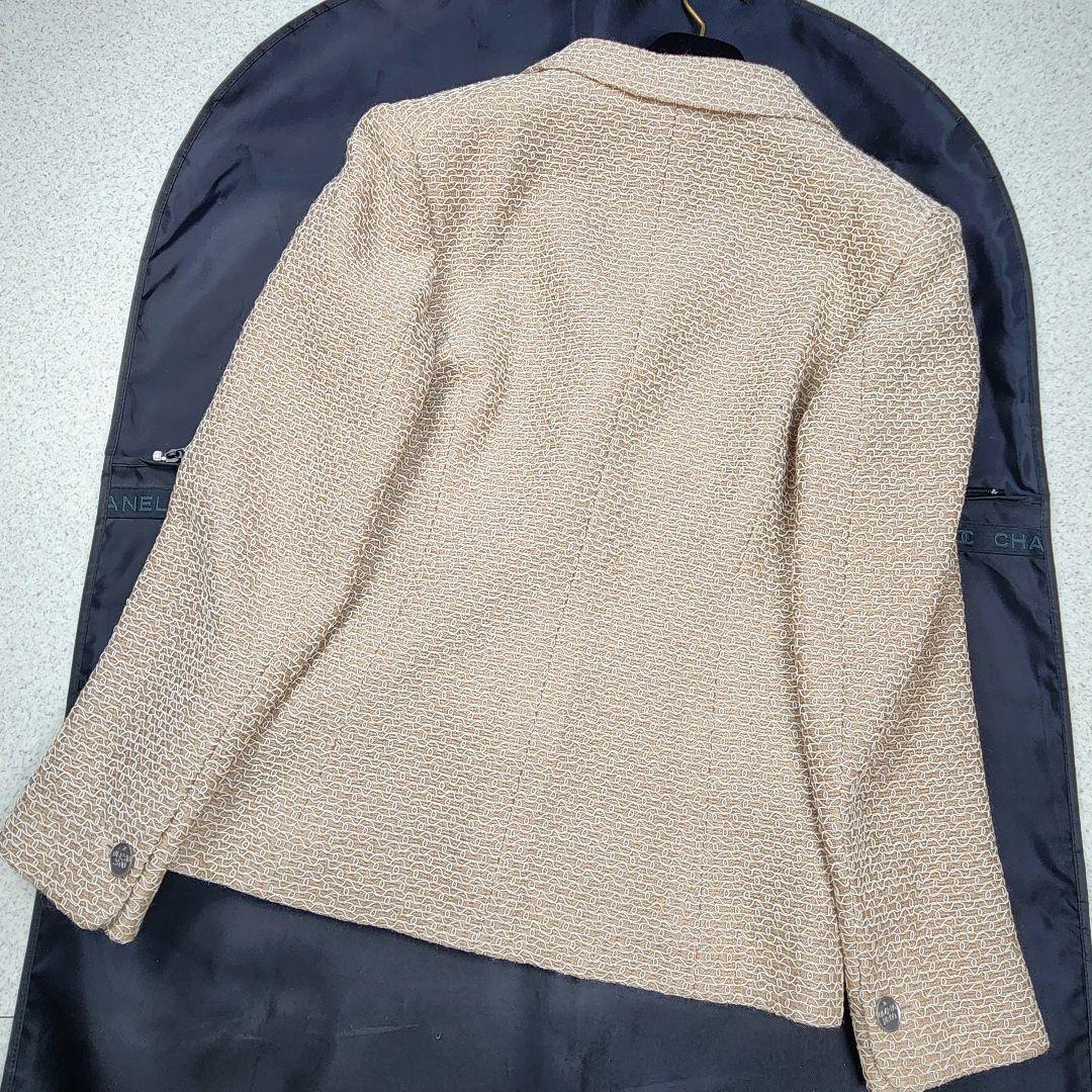 極美品✨CHANEL 98P ジャケット 刺繍 銀ボタン 38 ベージュ