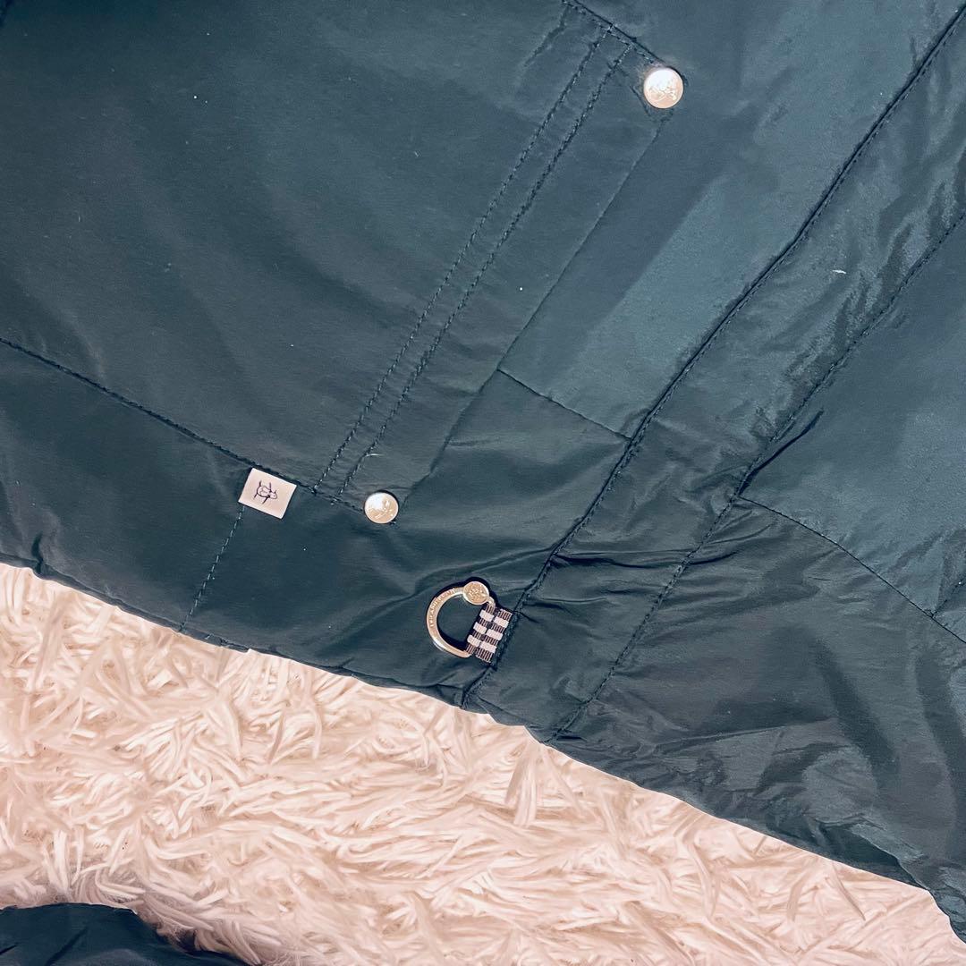 ダークグリーンダウンジャケット フード付き レディース