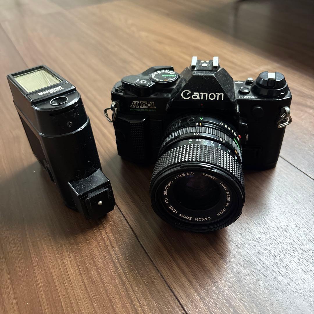 Canon AE-1 フィルム一眼レフカメラ　ストロボ　ナショナル