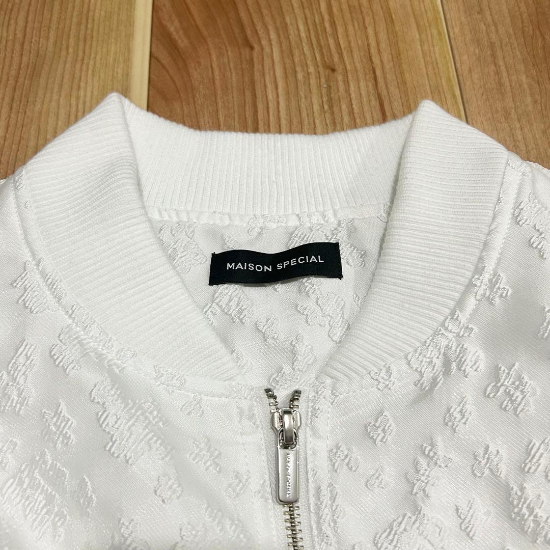 【美品】Maison Special ジャガードブルゾン　ホワイト
