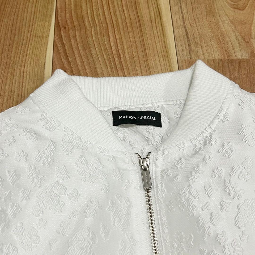 【美品】Maison Special ジャガードブルゾン　ホワイト