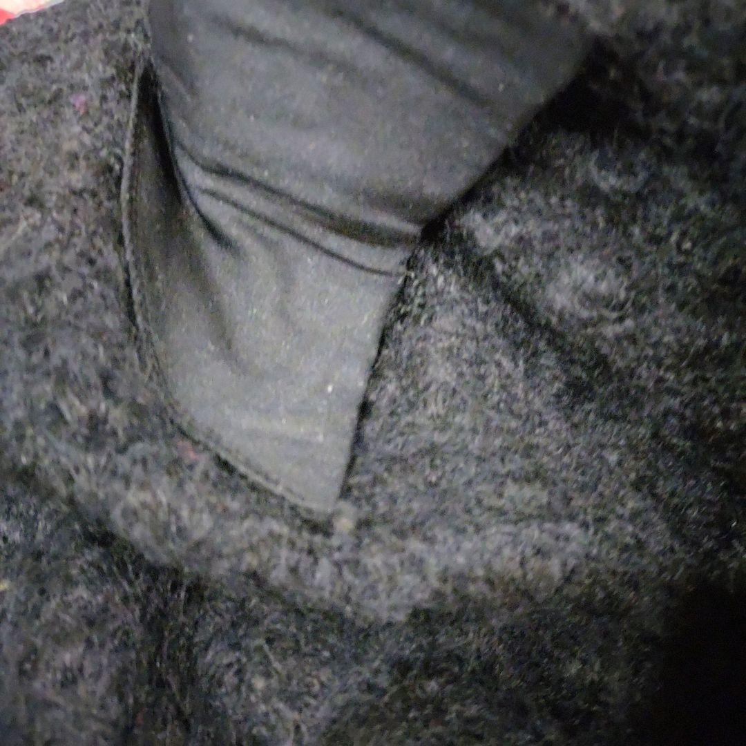 ワンダフルワールド　黒に豪華な花モチーフ付　モヘヤカーディガン 難有り