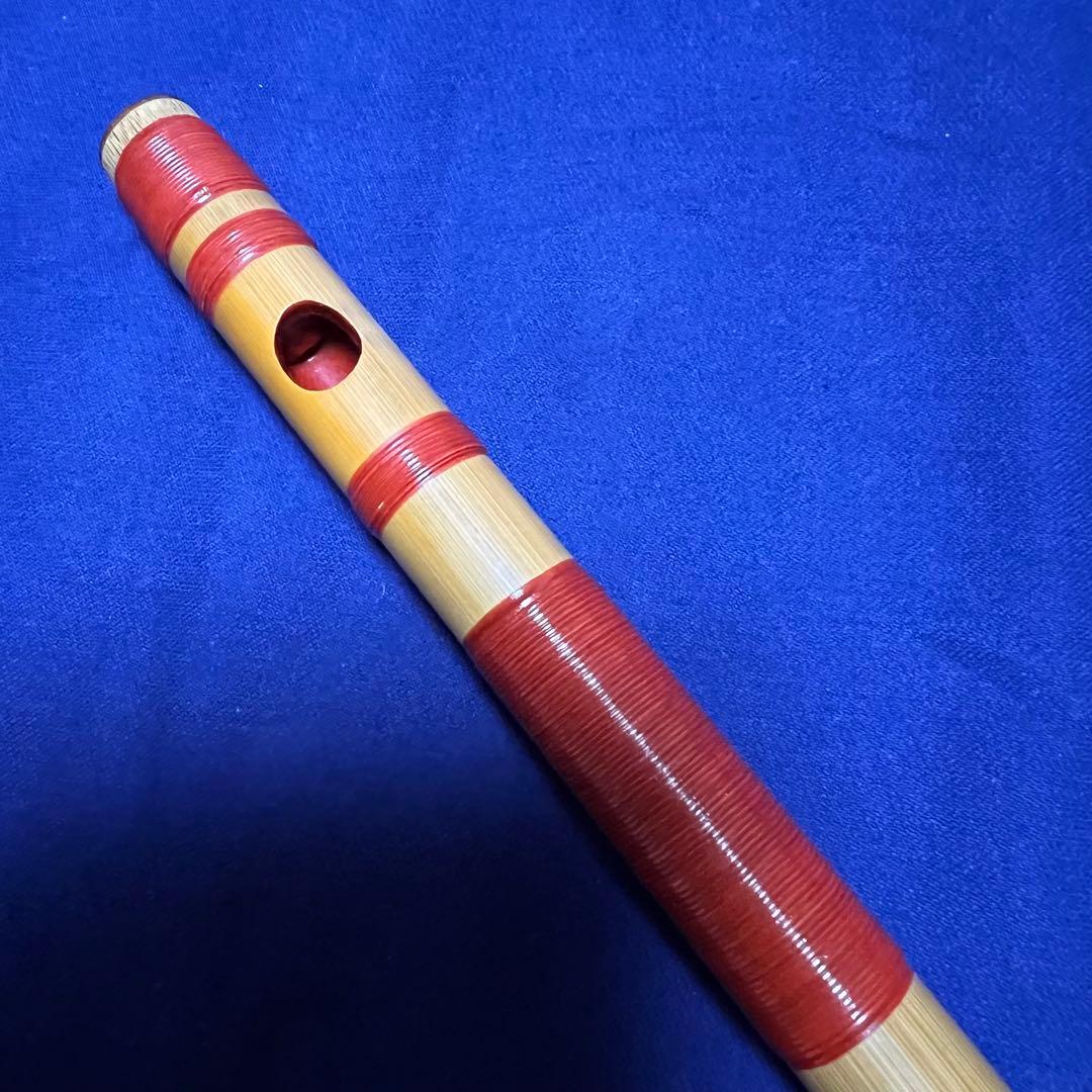 篠笛 丸山 8本調子 唄用 笛師俣野眞龍作 朱籐総巻