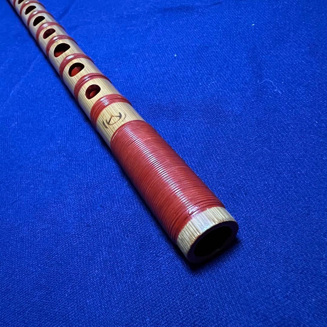 篠笛 丸山 8本調子 唄用 笛師俣野眞龍作 朱籐総巻