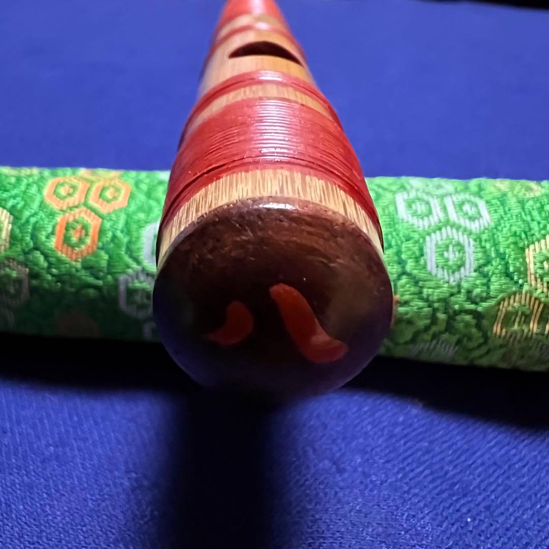 篠笛 丸山 8本調子 唄用 笛師俣野眞龍作 朱籐総巻