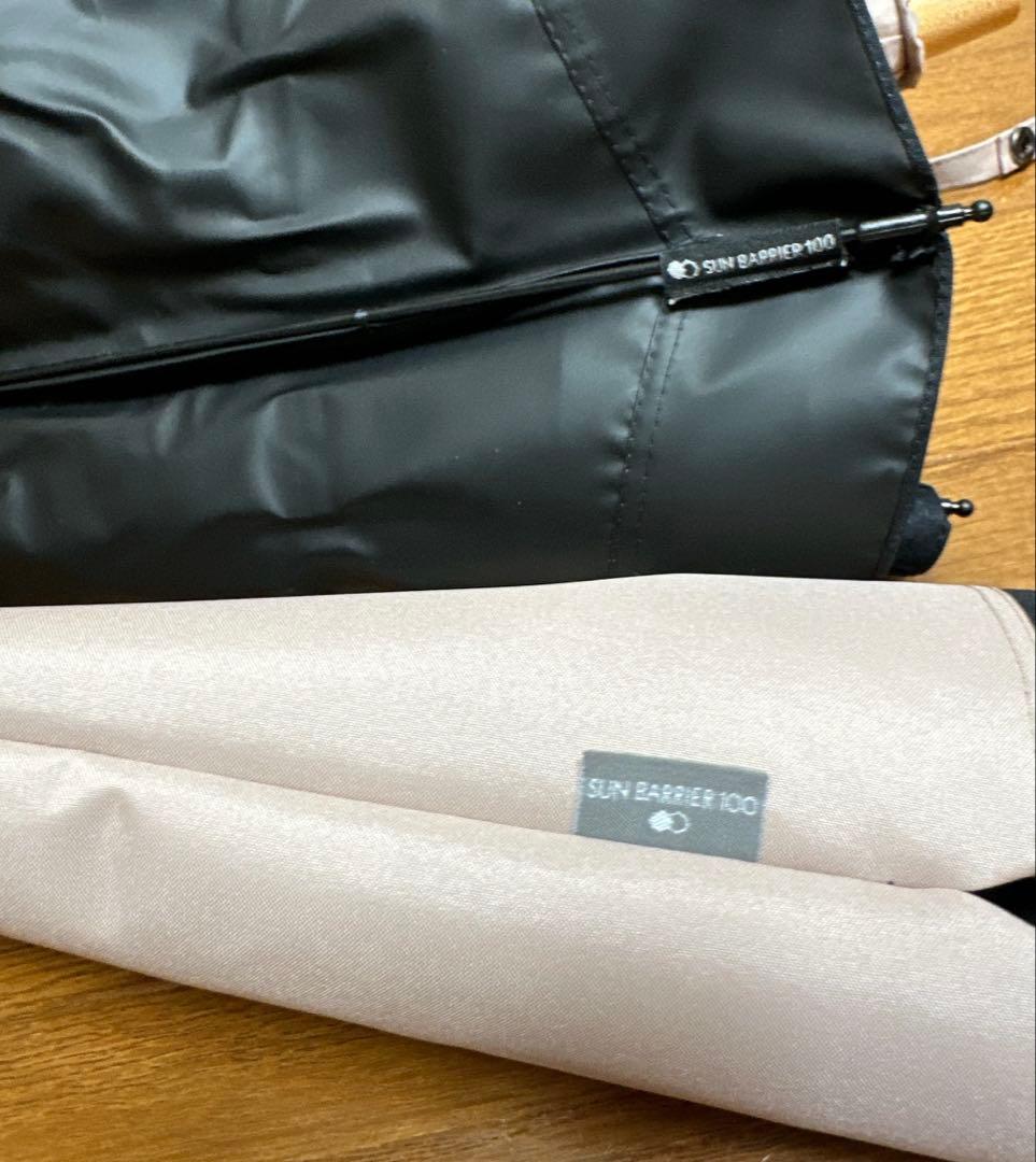 サンバリア100 日傘 ピンク 2段折 折りたたみ日傘