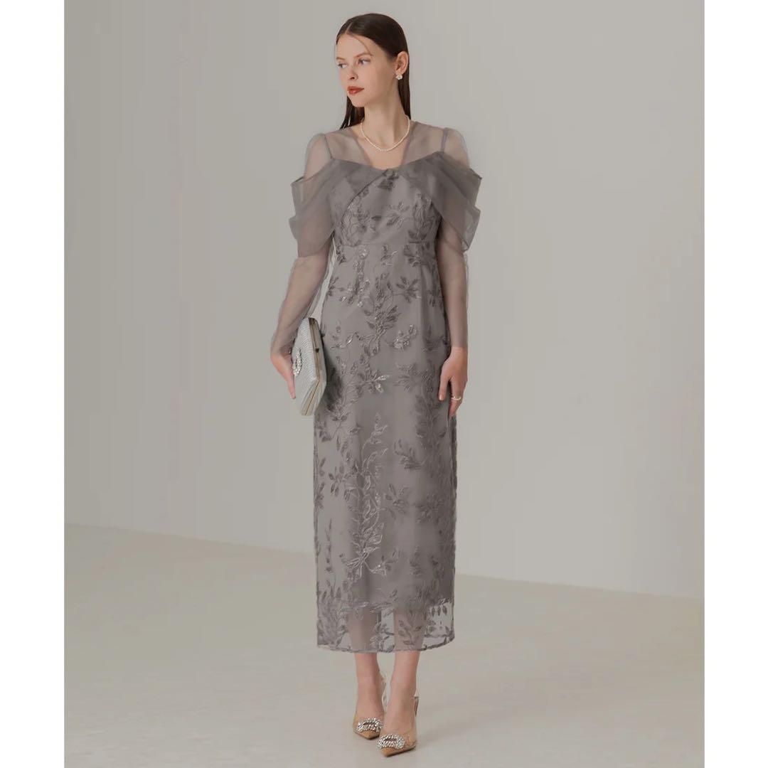 チュールロングスリーブリーフIラインドレス