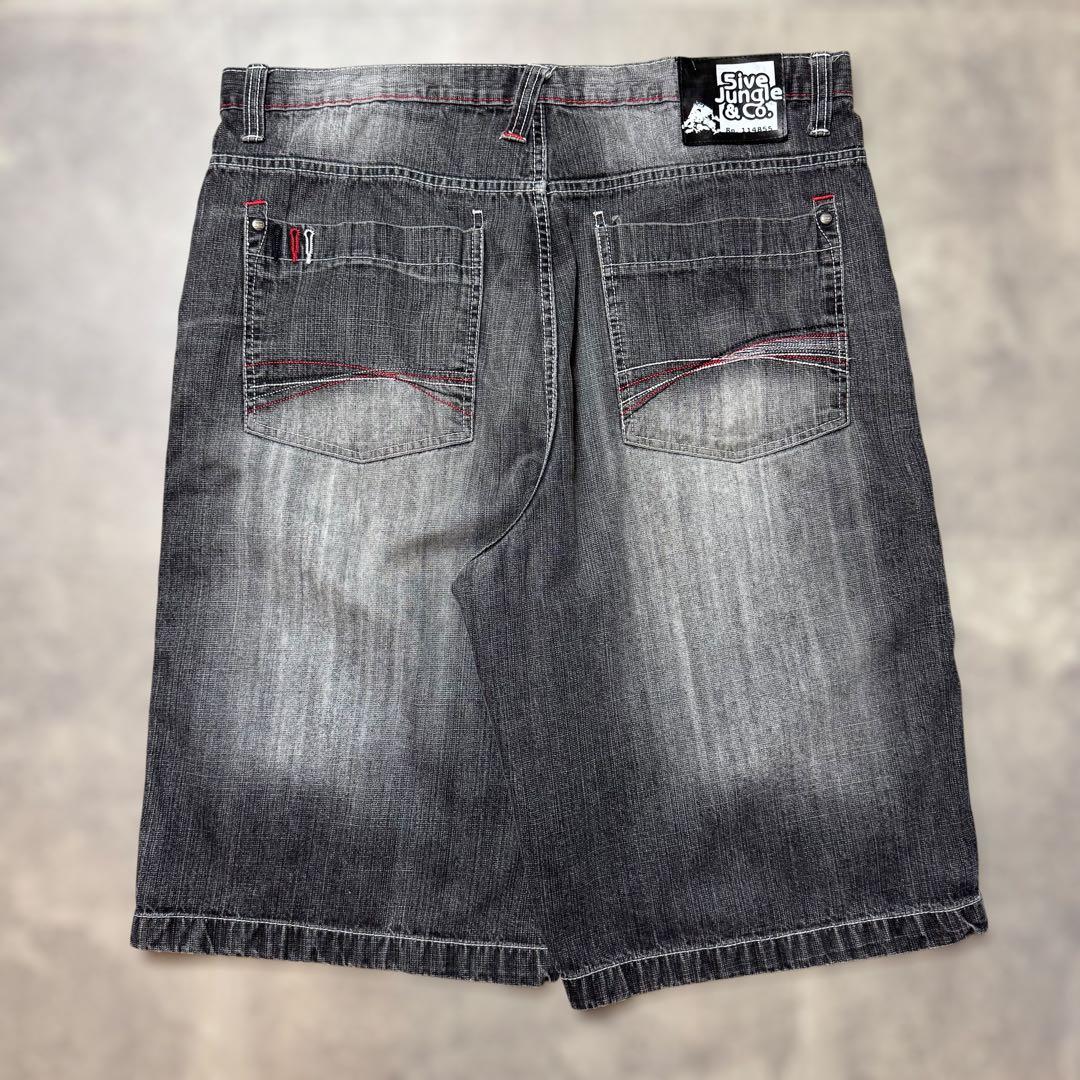 5ive Jungle &Co. W42 ブラックバギーショーツ b-boy