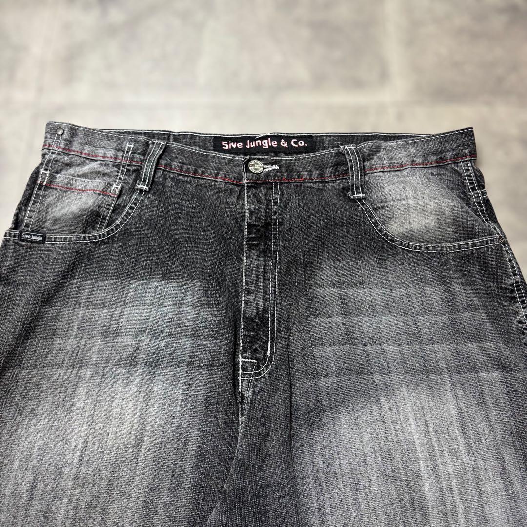 5ive Jungle &Co. W42 ブラックバギーショーツ b-boy