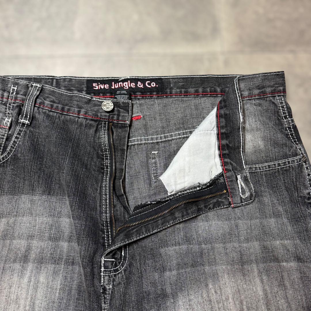 5ive Jungle &Co. W42 ブラックバギーショーツ b-boy