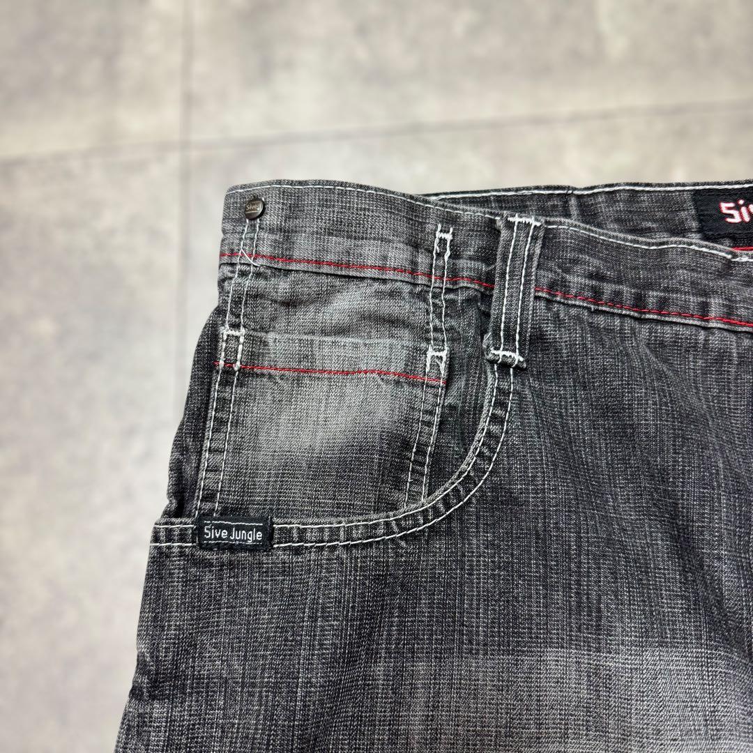 5ive Jungle &Co. W42 ブラックバギーショーツ b-boy