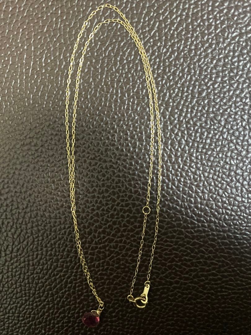 K10YG ピンクトルマリン ネックレス 40cm