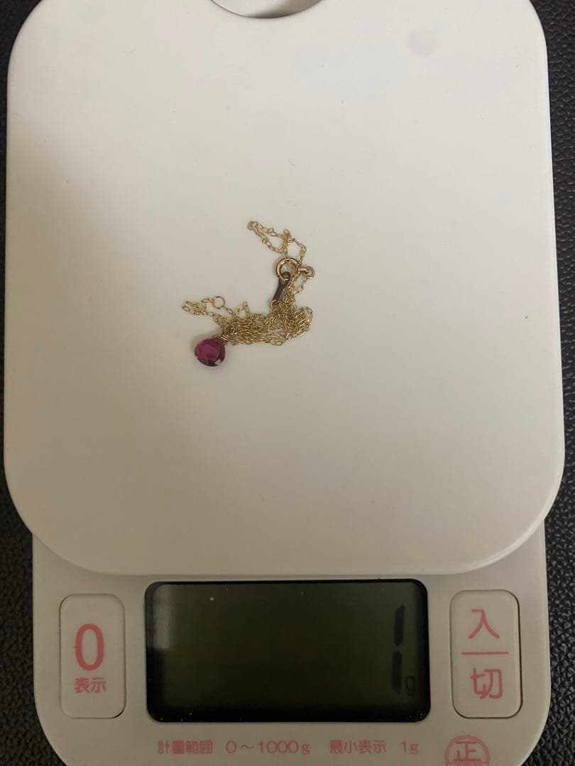 K10YG ピンクトルマリン ネックレス 40cm