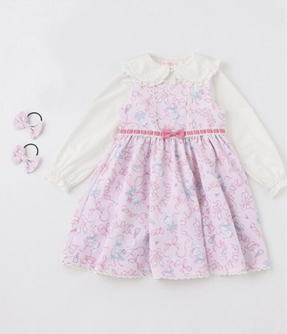 35th 復刻ウサギバレエ柄ジャンパースカート3点セット