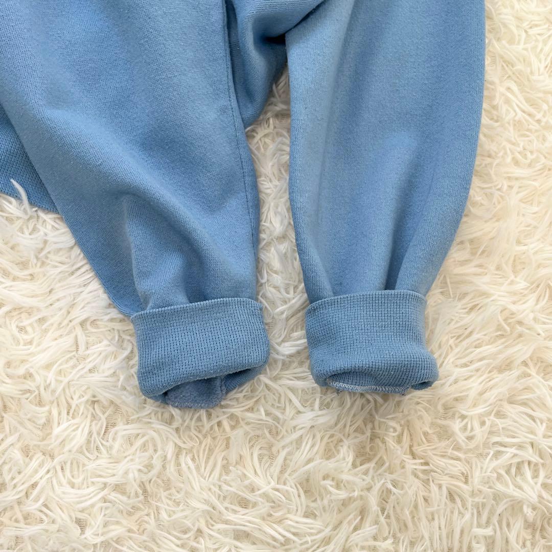 70's USA製 ビンテージ 白足 ミッキー スエット XL 水色