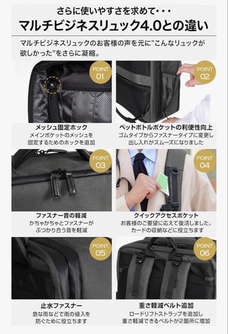 【新品未使用】[Evoon] マルチビジネスリュック5.0 25L拡張機能付き