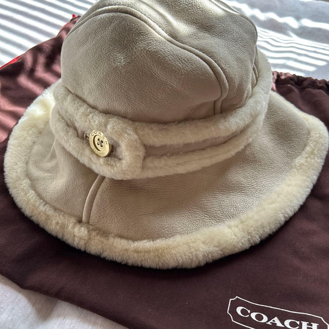 COACH ムートンファー帽子