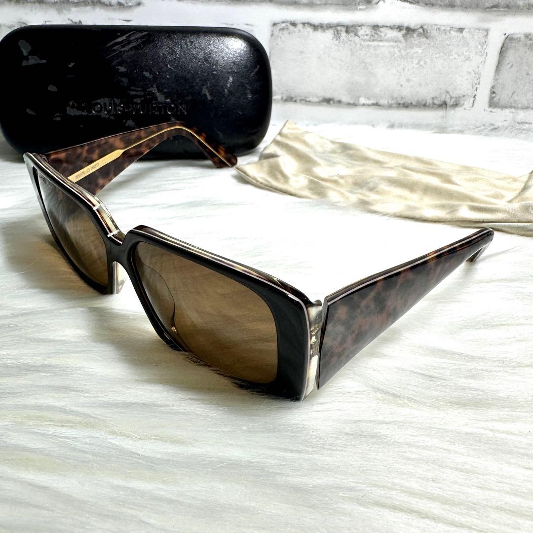美品 ルイヴィトン サングラス レオパード マルキーズ Z0207E ブラウン
