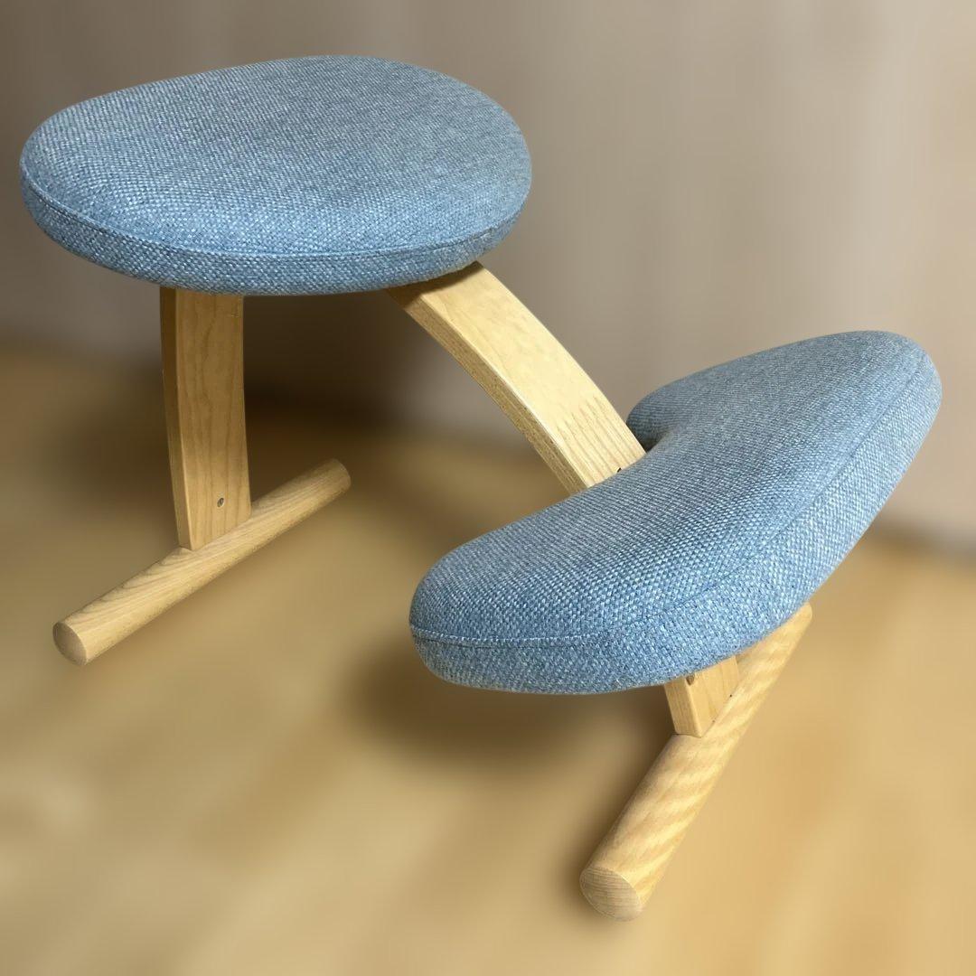 姿勢矯正チェア 青色 布地