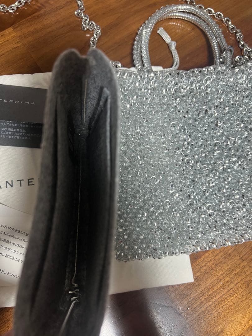 ANTEPRIMA ミニアトゥーラシルバー インナーバッグ付き