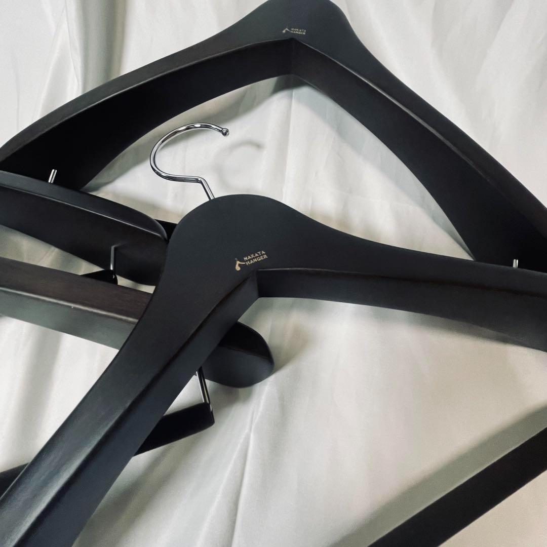 【ナカタハンガー】高級木製ハンガー　ダークブラウン　 4本セット