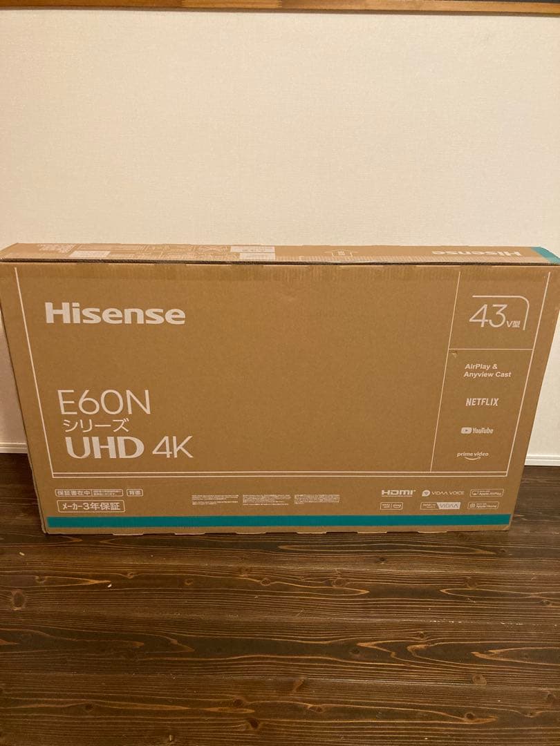 ハイセンス E60N 43インチ UHD 4K テレビ 本体　hisense