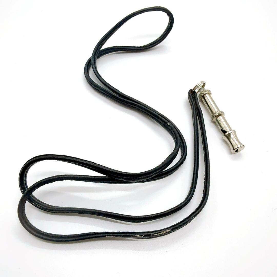 ◇エルメス◇レザー/シフレ/ホイッスル/シルバー/ブラック/ネックレス