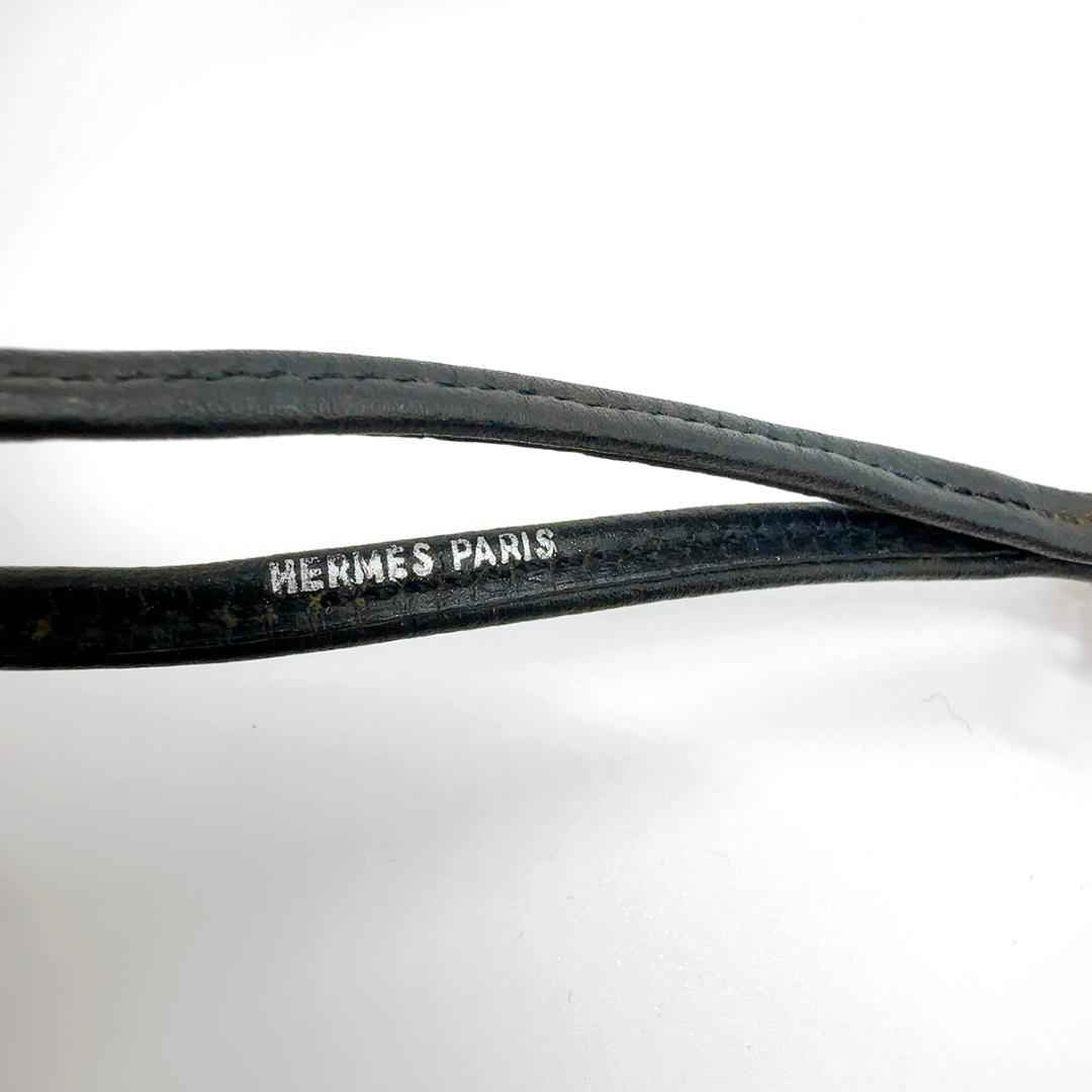 ◇エルメス◇レザー/シフレ/ホイッスル/シルバー/ブラック/ネックレス