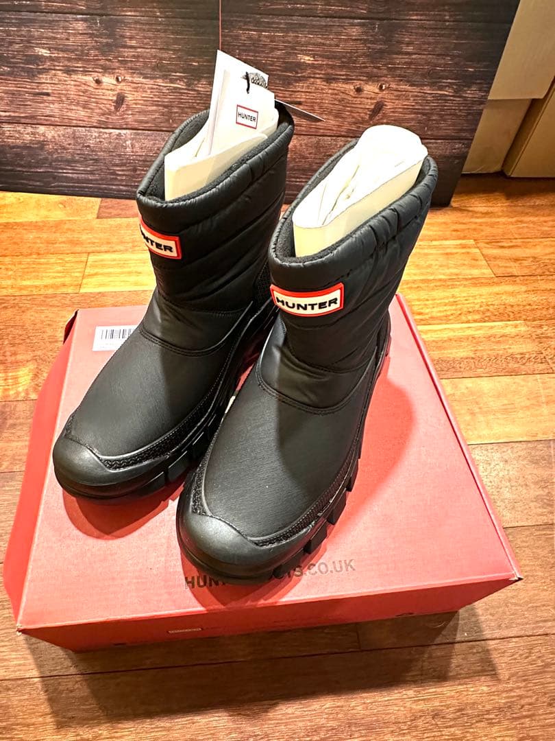 新品未使用 超人気HUNTER ハンター スノーブーツ 防寒 黒UK5 24cm