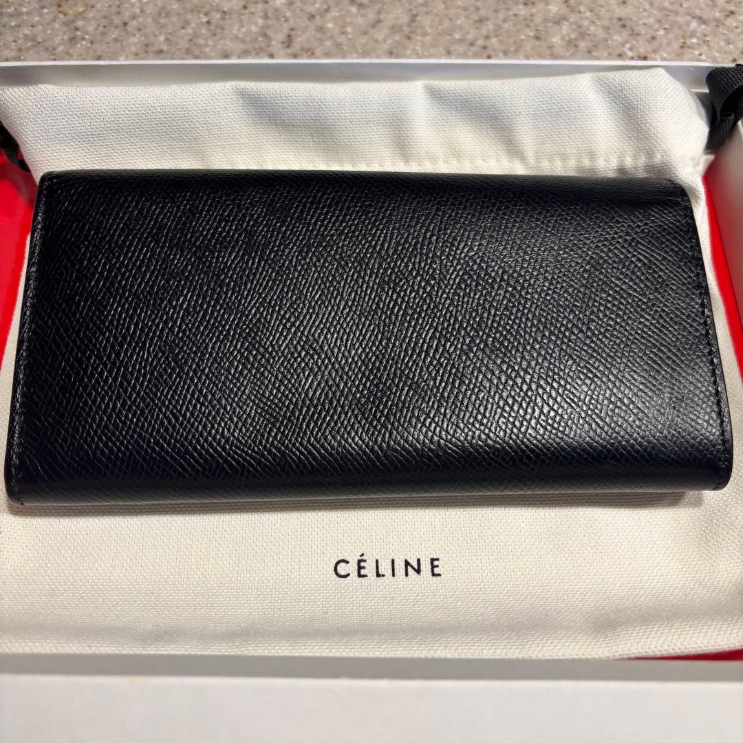 CÉLINE ブラック レザー 長財布 箱付き